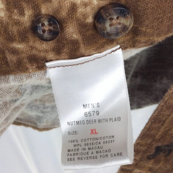 Woolrich Mens XL Chamois Flannel Shirt Long Sleeve Button Down Deer Buck Hunting - Picture 7 of 7